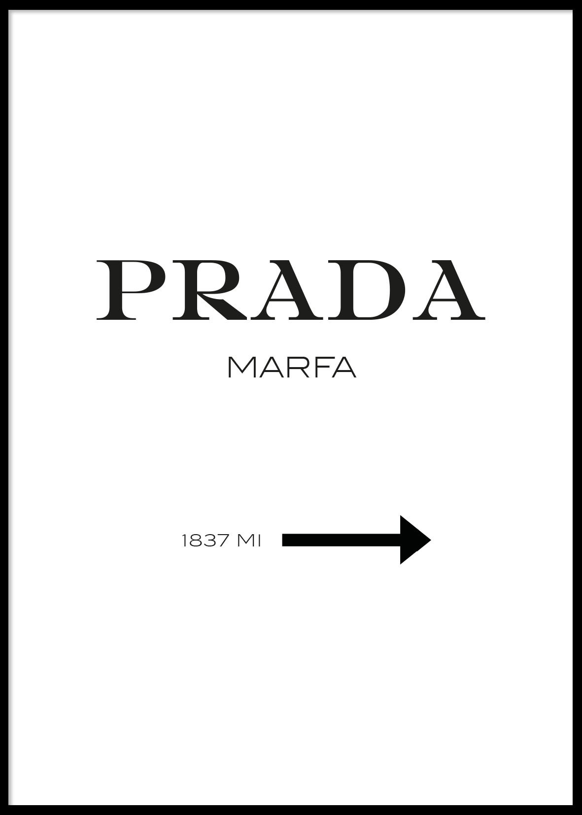 PRADA VERTIKAL WHITE Plakat 50x70 cm 229 NOK Trendrom.no