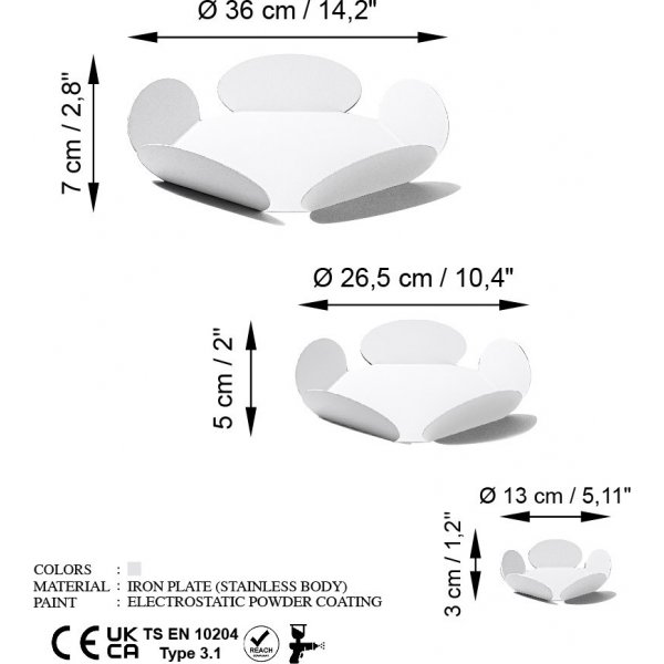 Rhodos dekorativt fat - Hvit Rhodos dekorativt fat - Hvit