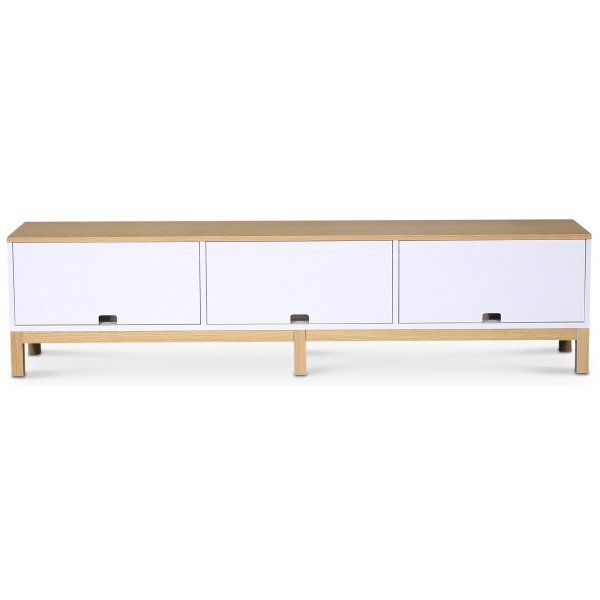 Alvaret mediebenk, 188 cm - Oljet eik/hvit Alvaret mediebenk, 188 cm - Oljet eik/hvit