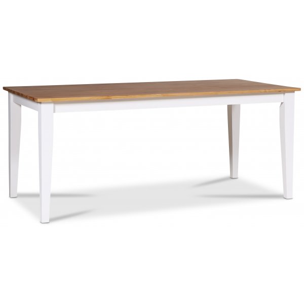 Dalar�s spisegruppe 180 cm bord hvit/eik + 6 st Dalar�s kryss spisestoler