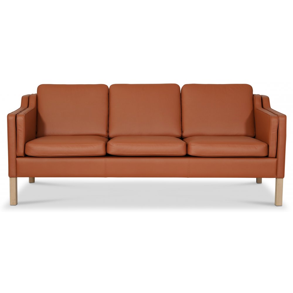 Salvatore 3 Seter Skinnsofa Cognac