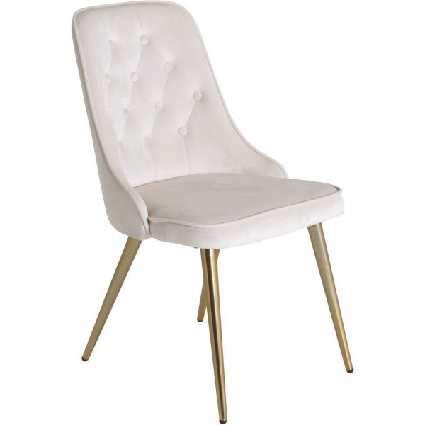 Spisestol Zeus - Matt Messing / Beige Fløyel Spisestol Zeus - Matt Messing / Beige Fløyel