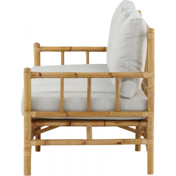 Cane 3-seters sofa - Lys grå/Naturlig Cane 3-seters sofa - Lys grå/Naturlig