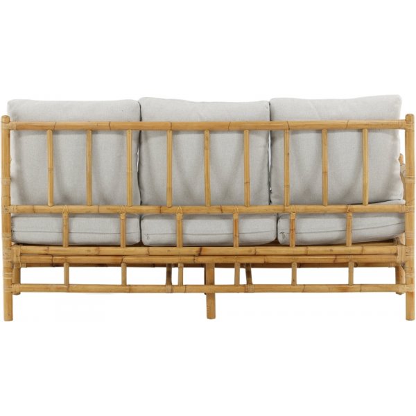 Cane 3-seters sofa - Lys grå/Naturlig Cane 3-seters sofa - Lys grå/Naturlig