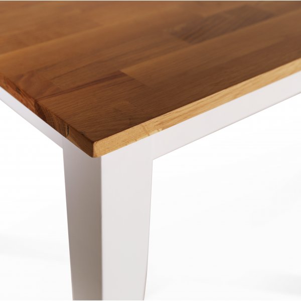 Dalar�s spisegruppe 180 cm bord hvit/eik + 6 st Dalar�s kryss spisestoler