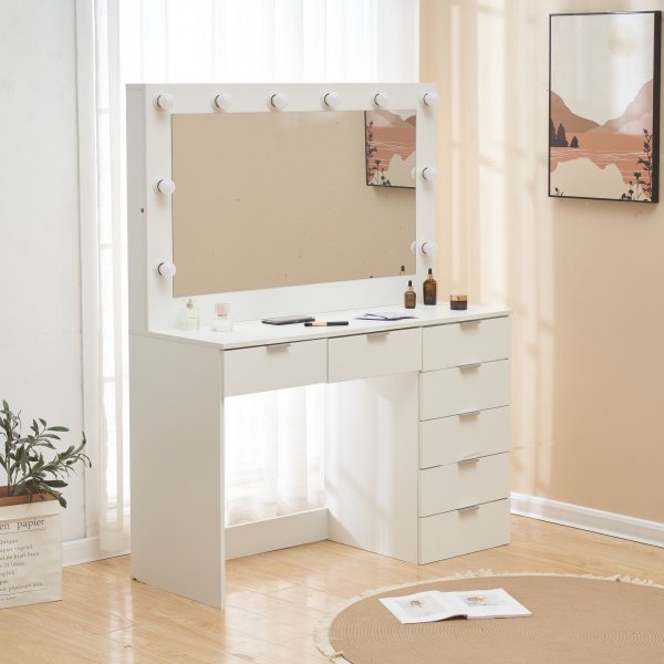 Sminkbord med belysning och förvaring + Tekstilpleie for møbler Sminkbord med belysning och förvaring + Tekstilpleie for møbler