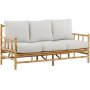 Cane 3-seters sofa - Lys grå/Naturlig Cane 3-seters sofa - Lys grå/Naturlig