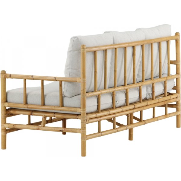 Cane 3-seters sofa - Lys grå/Naturlig Cane 3-seters sofa - Lys grå/Naturlig