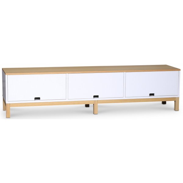 Alvaret mediebenk, 188 cm - Oljet eik/hvit Alvaret mediebenk, 188 cm - Oljet eik/hvit