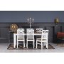 Dalar�s spisegruppe 180 cm bord hvit/eik + 6 st Dalar�s kryss spisestoler