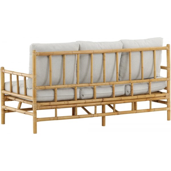 Cane 3-seters sofa - Lys grå/Naturlig Cane 3-seters sofa - Lys grå/Naturlig
