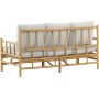Cane 3-seters sofa - Lys grå/Naturlig Cane 3-seters sofa - Lys grå/Naturlig