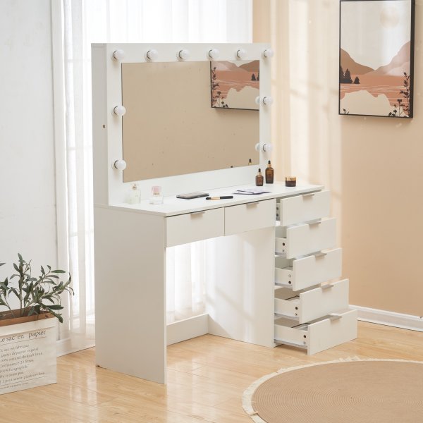 Sminkbord med belysning och förvaring + Tekstilpleie for møbler Sminkbord med belysning och förvaring + Tekstilpleie for møbler